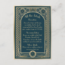 Dourado Ornate - Cartão de recinto de casamento