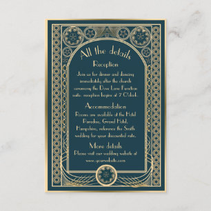 Informações Dourado Ornate - Cartão de recinto de casamento