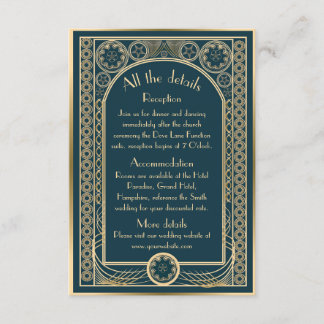 Informações Dourado Ornate - Cartão de recinto de casamento