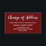 Informações Elegante Cartão Burgundy de Mudança de Endereço Mi<br><div class="desc">Mantenha seus amigos e familiares atualizados com seu novo endereço usando esses simples e elegantes cartões de inclusão. Notas versáteis que trazem "Mudança de Endereço" na frente e "Mantenha-se em Contato!" no verso, usando uma fonte moderna, negrita e manuscrita. Use os campos do modelo para adicionar todos os seus próprios...</div>