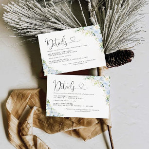 Informações Elegante Cartão de Detalhes de Casamento Floral em
