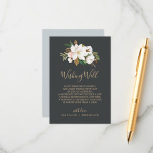 Informações Elegante Magnolia   Cartão de Desejo de Casamento 