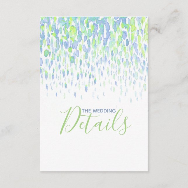 Informações Exemplos de casamento: cartão azul verde (Frente)