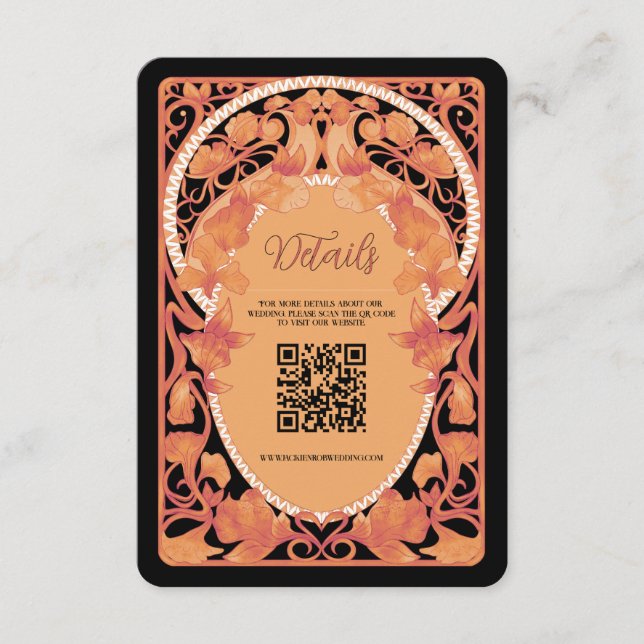 Informações Fall Art Nouveau Código QR Cartão de Invólucro de  (Frente)
