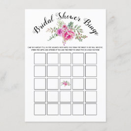 Informações Flores cor-de-água cor-de-rosa cartão de bingo bri