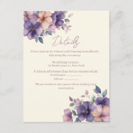 Informações Flores cor-de-rosa no Cartão de Invólucro de Casam