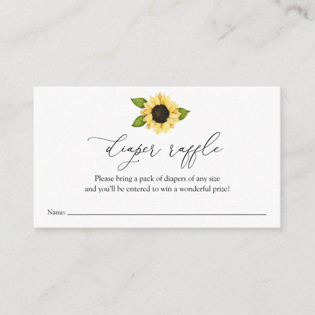 Informações Fralda de girassol Cartão de cartaz (Frente)