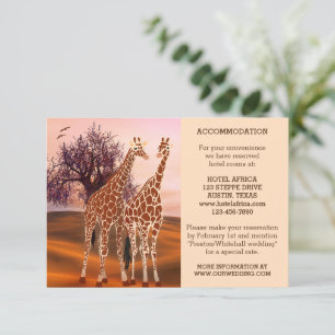 Informações Girafas Zoo Wedding Insert ou Cartão de Alojamento