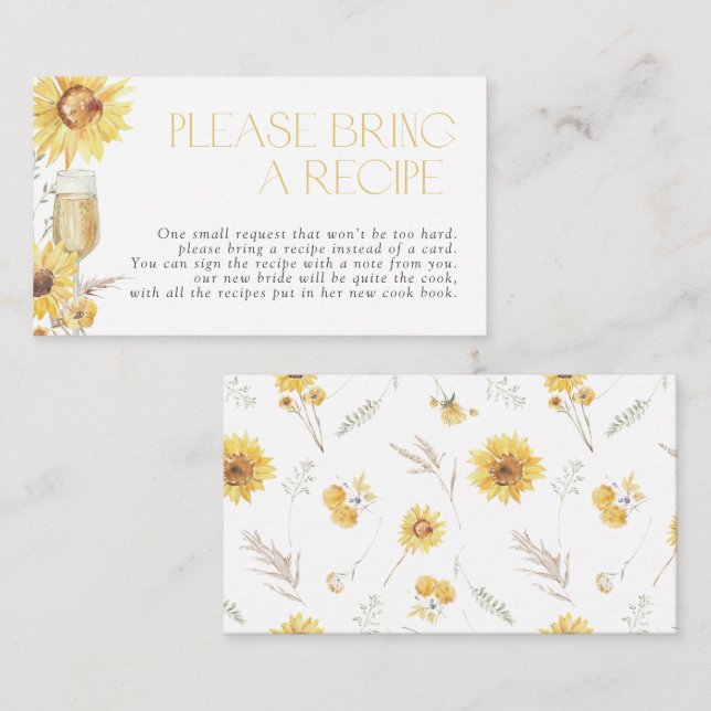 Informações Girassol Traga Um Cartão De Recepção (Frente/Verso)