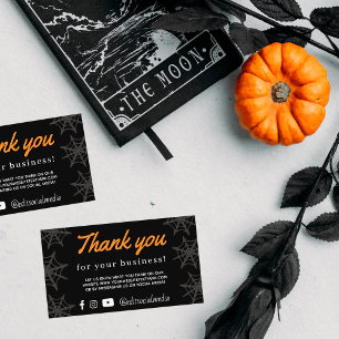 Informações Halloween Spider Web Obrigado Cartão de visita