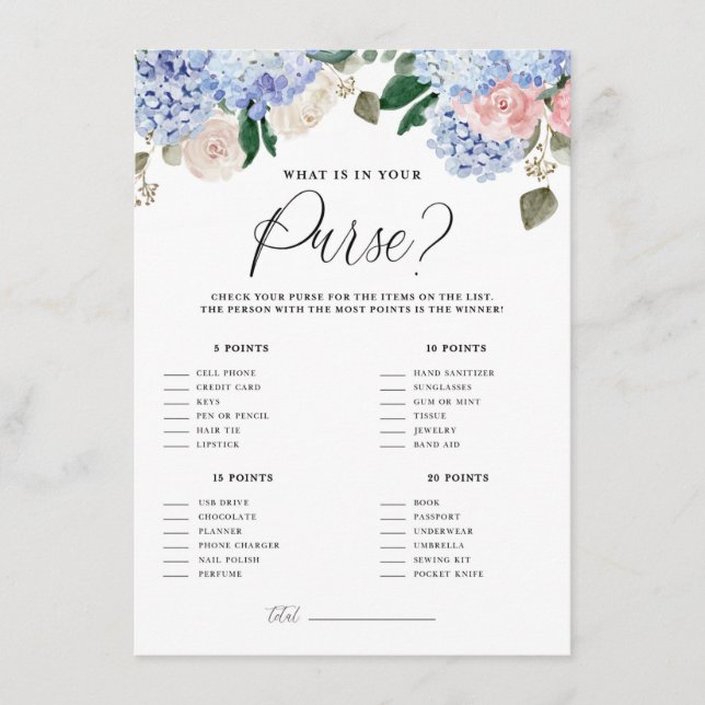 Informações Hydrangeas Azuis O que há no seu Cartão de Jogo da (Frente)