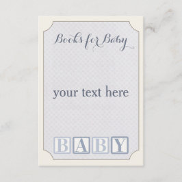 Informações insira o cartão, livros para cartão de bebê