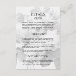 Informações Isabella Vintage Rosas de casamento Cartão de Deta