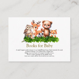 Informações Livro de Animais Florestais para Cartão de Bebê