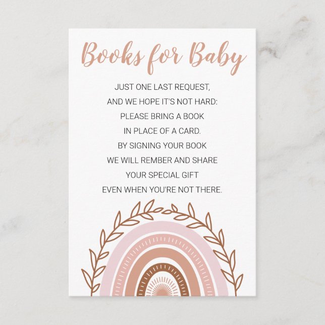 Informações Livros "Booh Rainbow" para o Cartão de Bebê (Frente)