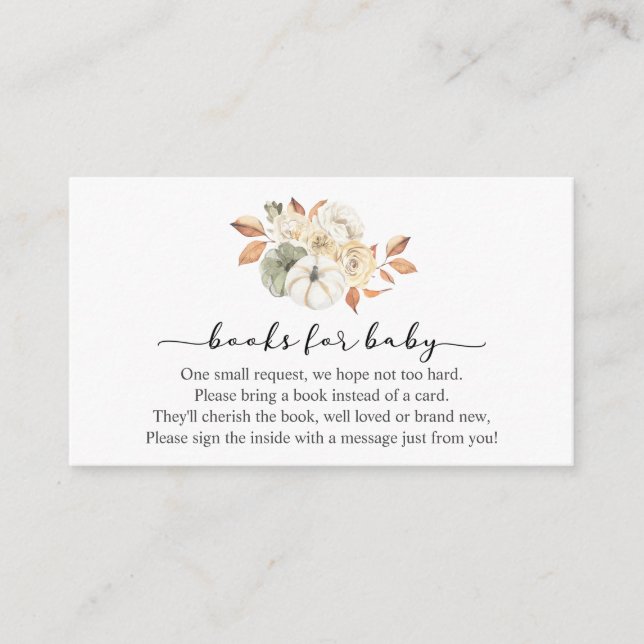 Informações Livros de Abóbora de Outono para Cartão de Inserçã (Frente)