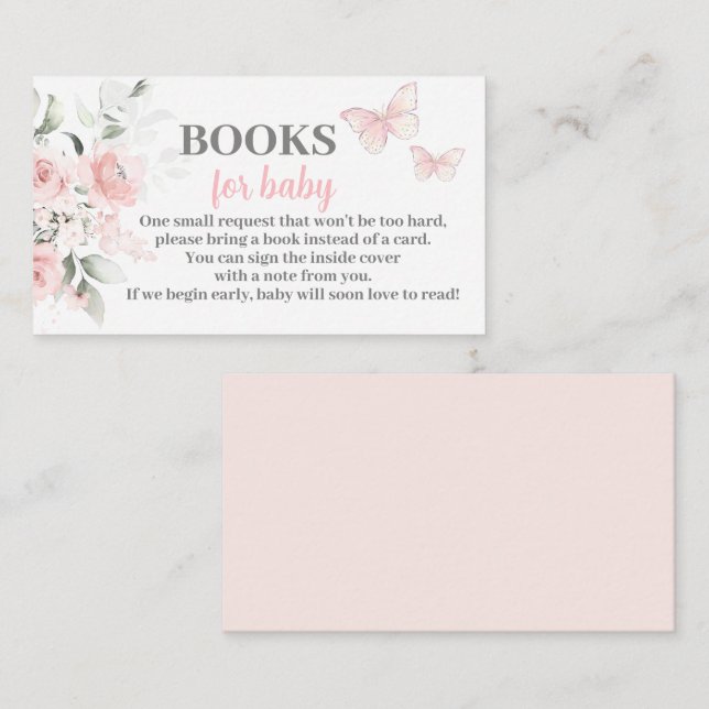 Informações Livros de borboletas para o cartão de bebê (Frente/Verso)