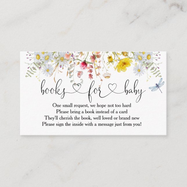 Informações Livros De Flores Selvagens Para Cartão De Recepção (Frente)