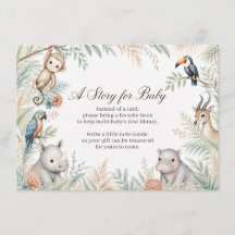 Livros de Safari em Aquarela para Cartão de Acompa
