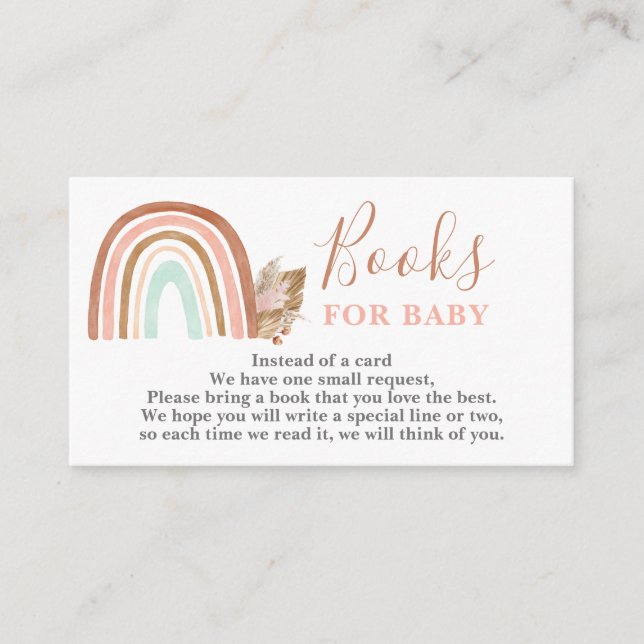 Informações Livros do Arco-Íris Rosa para cartão de bebê menin (Frente)