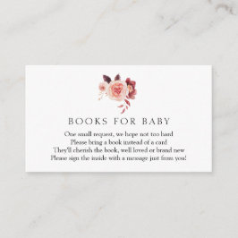 Informações Livros do Autumn Burgundy para o Cartão de Recepçã