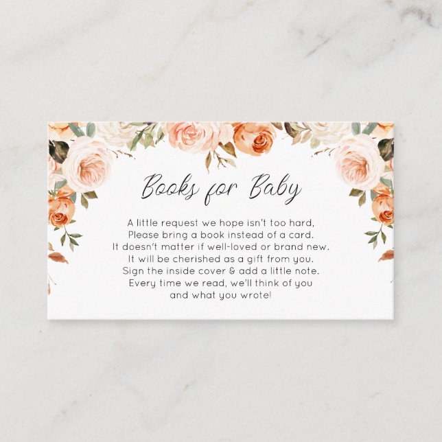 Informações Livros florais de outono para cartão de bebê (Frente)