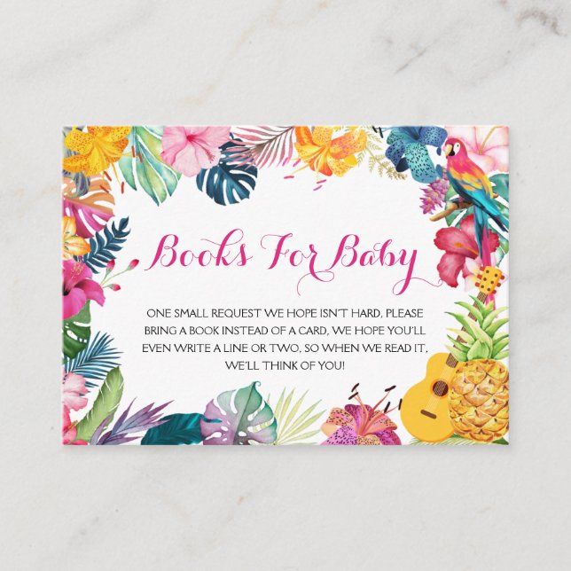 Informações Livros tropicais de Luau para cartão de gabinete p (Frente)
