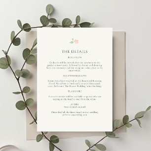 Informações Marfim    Cartão de Detalhes de Casamento Floral
