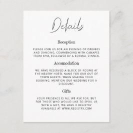 Informações Mary - Detalhes Minimalistas Cartão de Gabinete de