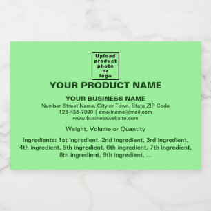 Informações mínimas sobre o produto em verde leve
