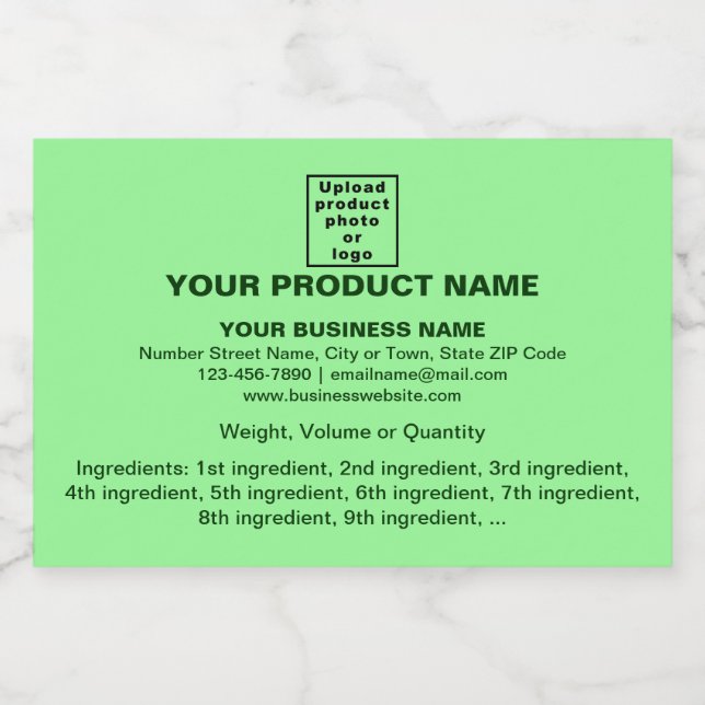 Informações mínimas sobre o produto em verde leve (Rótulo Único)