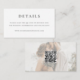 Informações Moderno Cartão de Casamento Mini Código QR Elegant