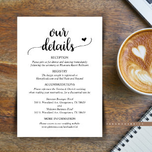 Informações Nossos Detalhes De Casamento, Cartão De Gabinete D