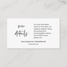 Nossos detalhes de casamento, site, RSVP, Cartão d