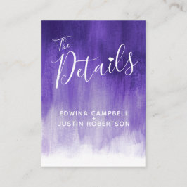 Informações O casamento detalha o cartão de arte ultravioleta