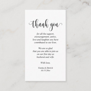 Informações Obrigado, moderno cartão de gabinete de roteiro