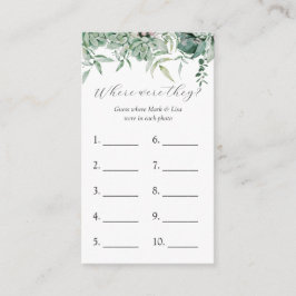 Informações Onde Eles Estavam? Cartão de jogo chá de panela