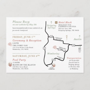 Informações ORDEM PERSONALIZADA - cartão do mapa de casamento