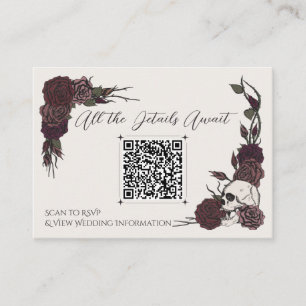 Informações Osso Branco e Cartão QR de Caveira Burgundy