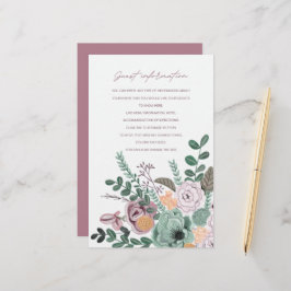 Informações para convidados de flores pintadas rom