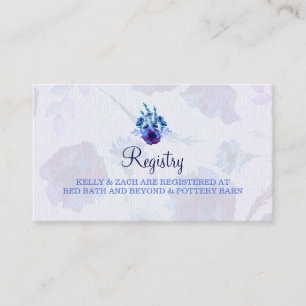 Informações Peppy Blue Poppies Cartão de Registro de Casamento