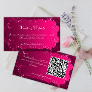 Informações Pergaminho Rosa Pergindo Vintage QR Cartão de Casa