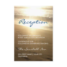 Praia ao Pôr do Sol - cartão de recepção