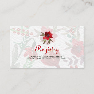 Informações Red Watercolor Tulips - Cartão de Registro de Casa