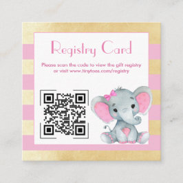Informações Registro de Elefante Bebê Código QR Cartão Rosa Do