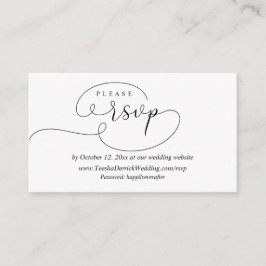 Informações Resposta RSVP Online, Cartão de Gabinete de Casame
