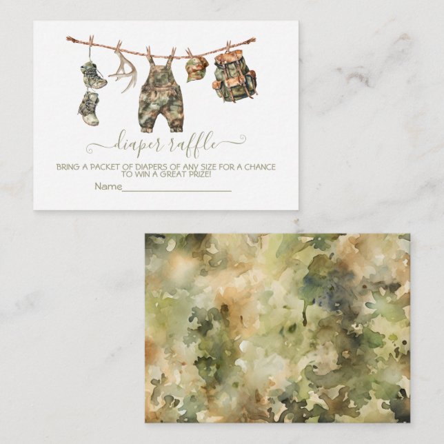 Informações Roupas de caça Varal de roupa Cartão de rifa de fr (Frente/Verso)