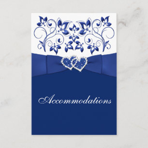 Informações Royal Blue, White Floral, Cartão de gabinete de co