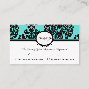 Informações RSVP Damask Vintage Cartão de Resposta de Casament