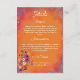 Informações Saffron Sky Wildflower - cartão de visita vertical